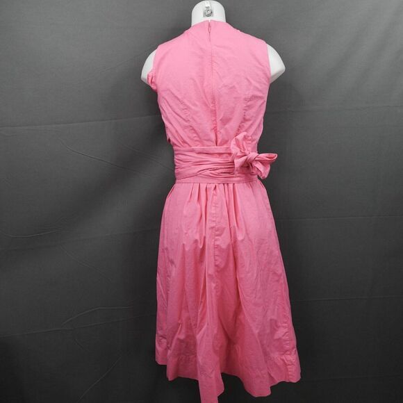 J Crew Womens Dress 6 Pink Faux Wrap Tied Y2K Retro Classic Preppy Loud Luxury - Picture 7 of 16